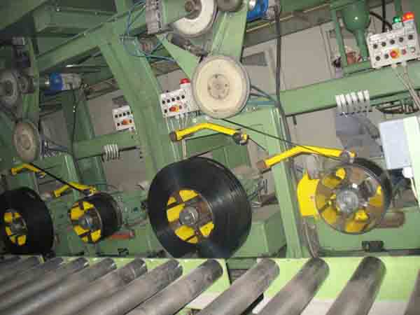 Steel strapping tempering production line